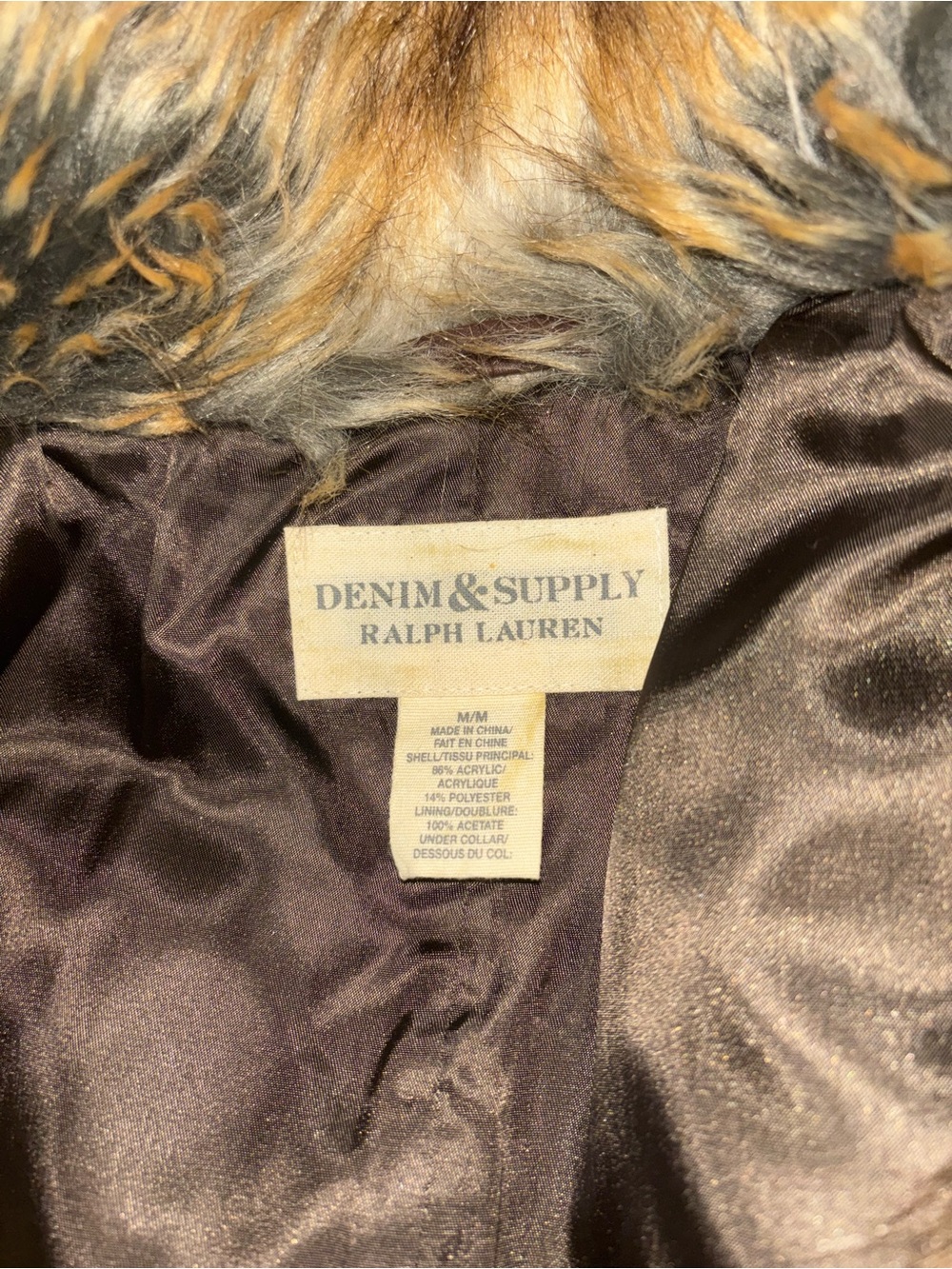 Denim & Supply Ralph Lauren Brown Multi-Tone Faux Fur Vest - Picture 3 of 5